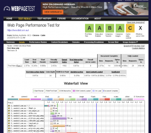 Page Speed Tester: Web Page Test Date: 180223 Server: AU