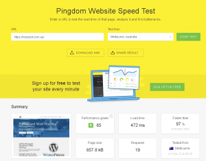 Page Speed Tester: Pingdom Date: 180223 Server: AU